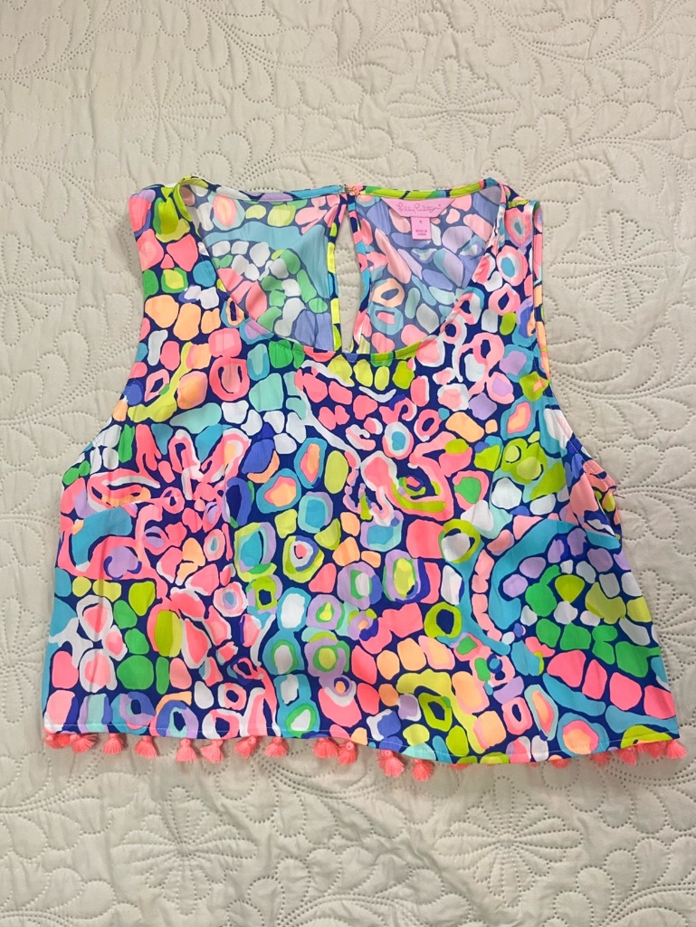 NWOT Lilly Pulitzer Brinley Neon
Tassel Crop Top 6